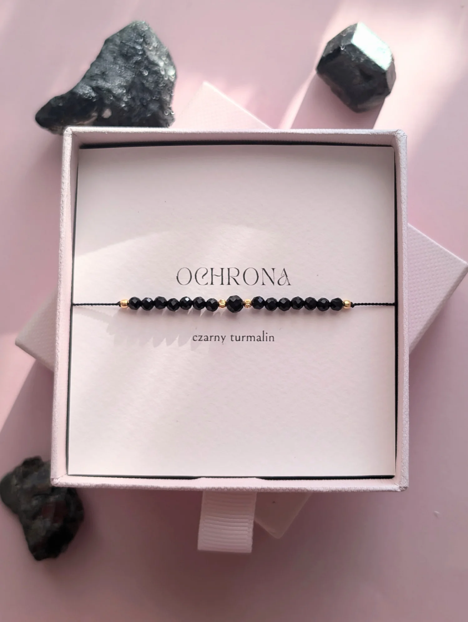 Bransoletka Ochrona z czarnego turmalinu