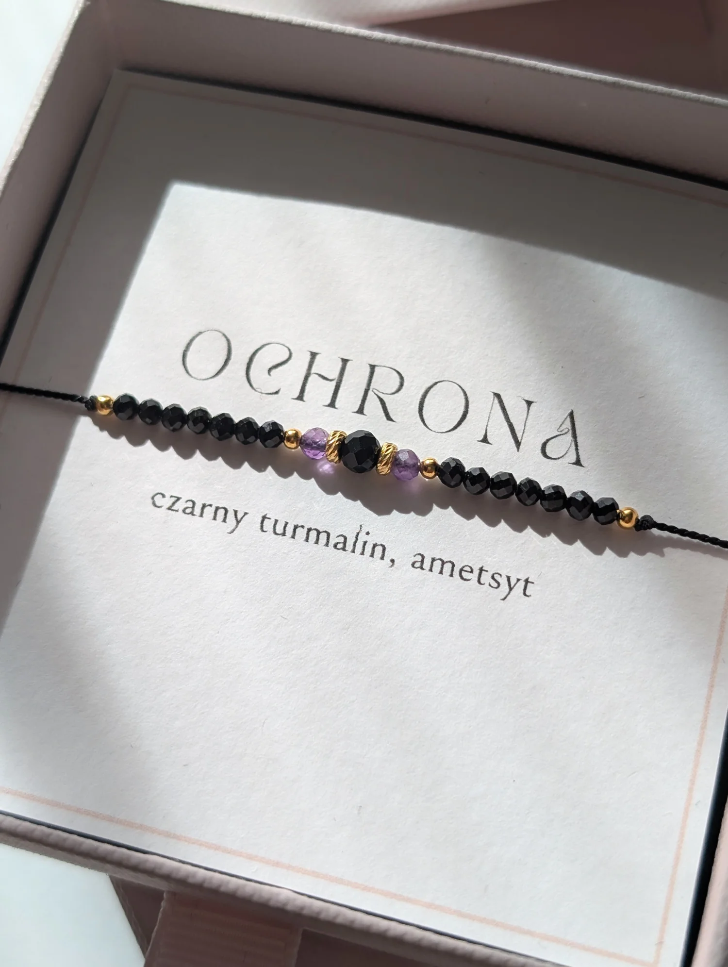 Bransoletka Ochronna z czarnego turmalinu i ametystu
