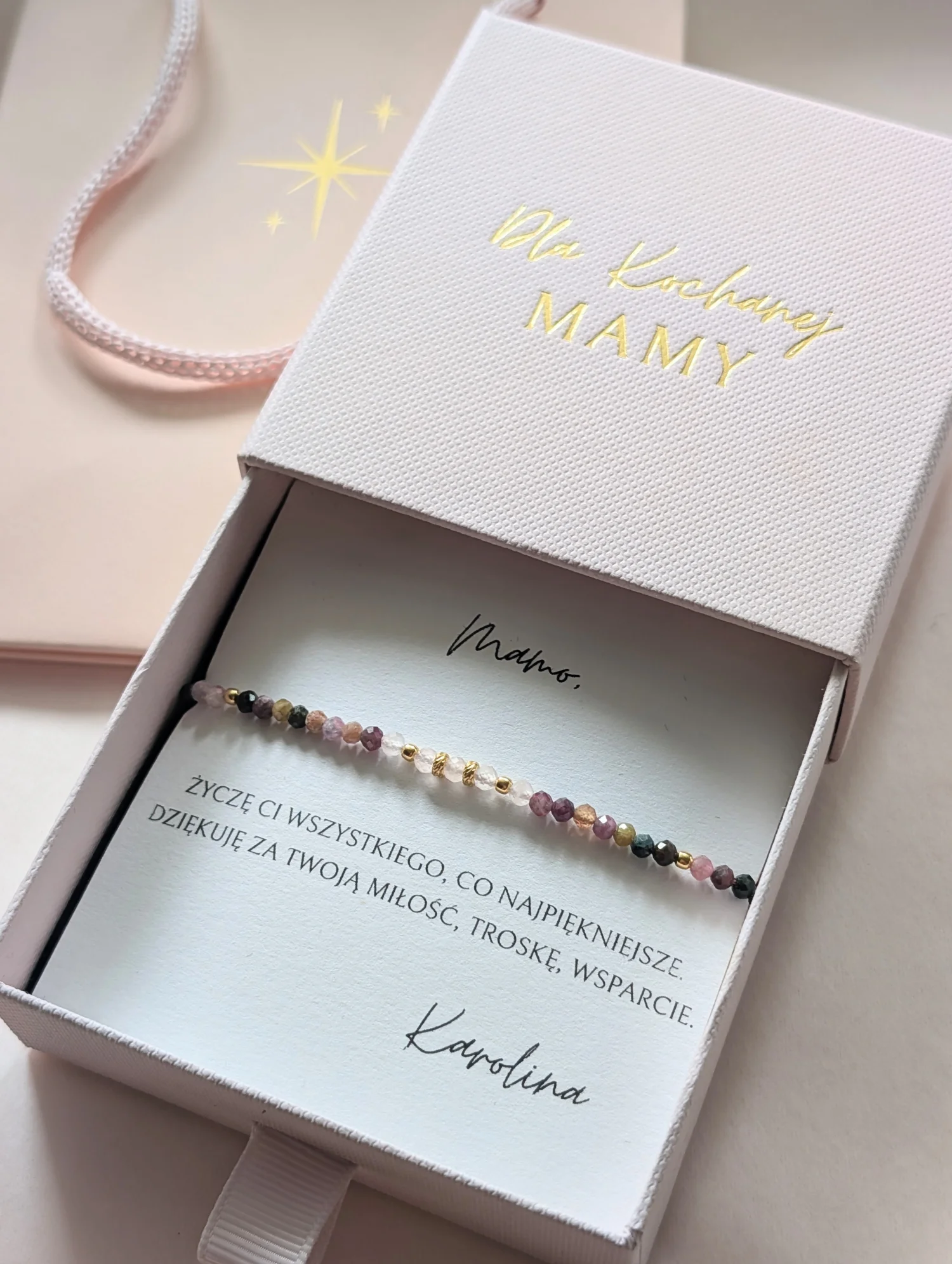 Bransoletka dla Mamy z turmalinu 